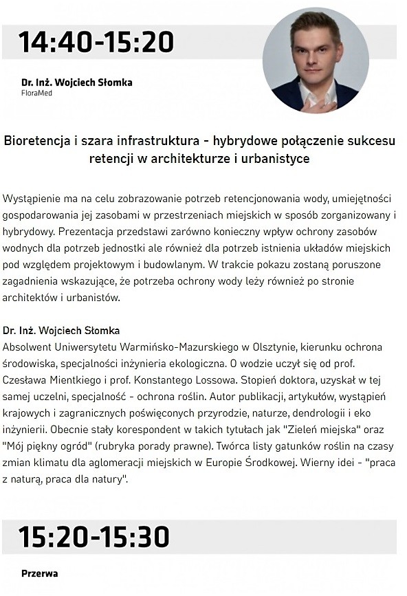 Program konferencji Retencja wody w architekturze