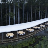 Garden Hotpot, restauracja w lesie, leśna restauracja, Organiczna architektura, MUDA-Architects