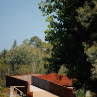 kładka pieszo rowerowa, stal kortenowska, projekt, portugalia