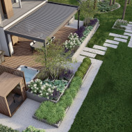 ogród leśny ze strefą rekreacyjną projekt