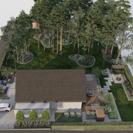 ogród leśny ze strefą rekreacyjną projekt