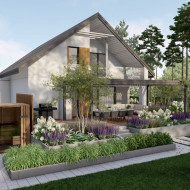 ogród leśny ze strefą rekreacyjną projekt