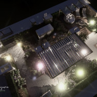 projekt ogrodu na dachu z pergolą