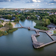 Plaża miejska nad jeziorem Niskie Brodno
