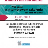 soprema, architektura, szkolenie dla architektów, webinaria, webinarium architektoniczne, żywice alsan, izolacje