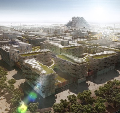 7 Dubai Expo_Green Expo Village - Credit HOK A view of green Expo Village